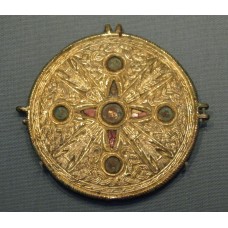 Transition from pagan to christian, solar cross pendant